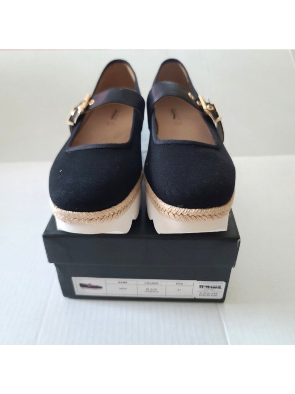 Silent D MIMI Mary Jane Platform Shoes Black US 9.5 EU 41 Canvas Funky NEW - Picture 10 of 10